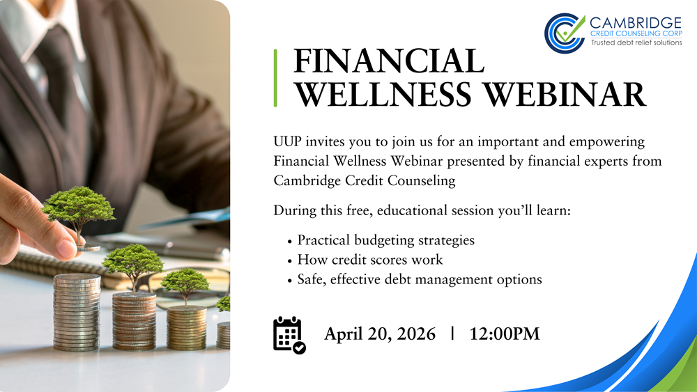 Financial Wellness Webinar: 4/20 @12pm uupdate 03-10-26